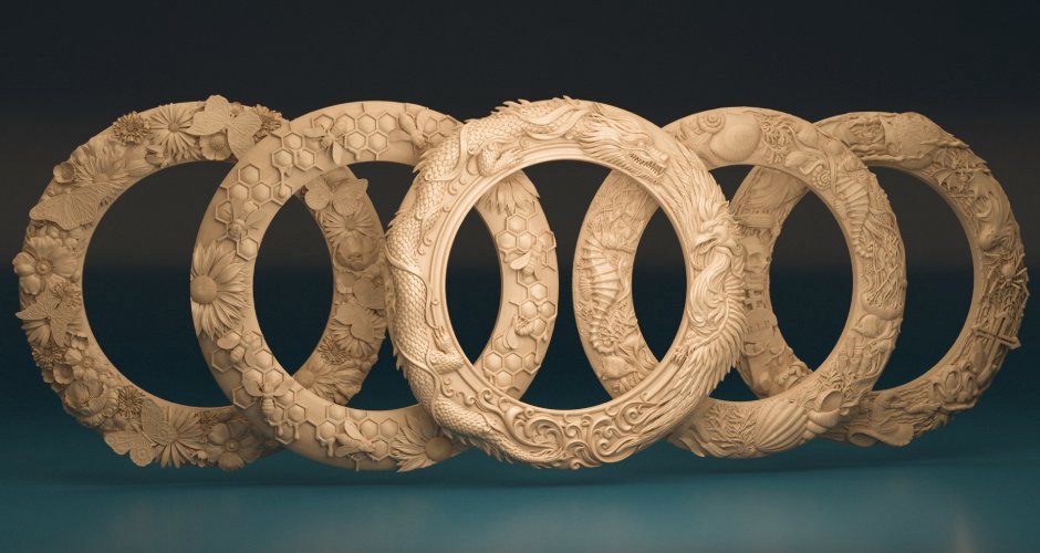 Set of 3D Decorative Frame Models for CNC - Dreameks